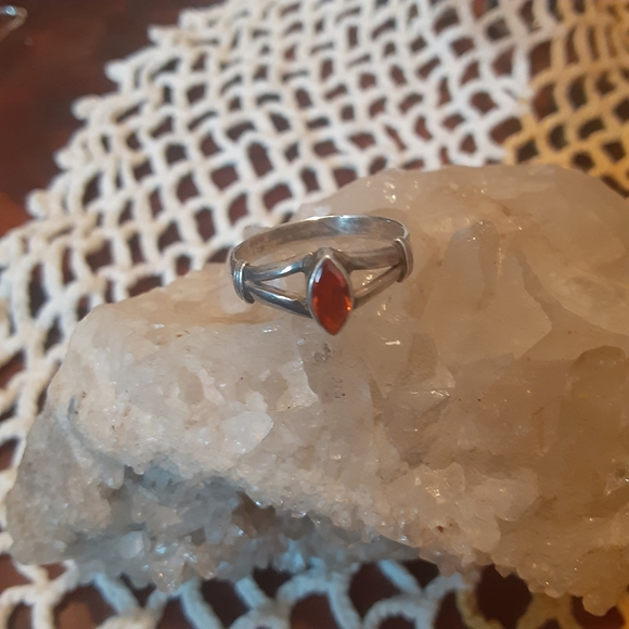 Fire Opal stunning 50s Sterling RARE - Picture 3 of 6